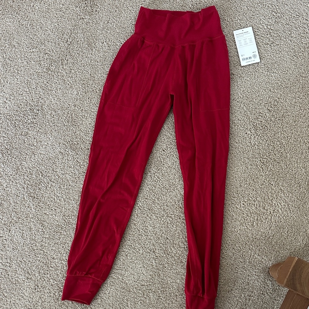 Athleta Red Track Pants